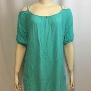 Salmon cold shoulder dress